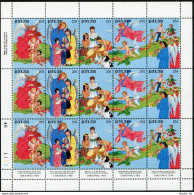 Palau 198-202a Sheet, MNH. Michel 255-259 Klb. Christmas 1988. Hark!Angels Sing. - Palau