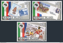 Norfolk 344-346, MNH. Michel 344-346. AUSIPEX-1984. Stamp On Stamp. - Isola Norfolk