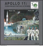 Palau 517 Af,518-521 Sheets, MNH. Apollo 11, 30th Ann. 1999. - Palau