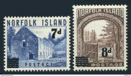 Norfolk 21-22, MNH. Michel 23-24. Warder's Tower, New Value 1958. - Isla Norfolk