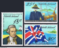 Norfolk 222-224, MNH. Mi 205-207. Capt.James Cook's Arrival In Hawaii. Ship.1978 - Isla Norfolk