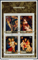 Niue 202a Sheet, CTO. Michel Bl.2. Christmas-1977. By Peter Paul Rubens. - Niue