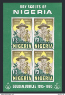 Nigeria 172a Sheet,MNH.Michel 163B Bl.5. Boy Scouts-50,1965.Lord Baden-Powell. - Níger (1960-...)