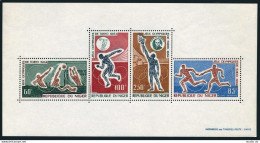 Niger C48a, MNH. Michel Bl3. Olympics Tokyo-1964.Pierre De Coubertin,Water Polo, - Níger (1960-...)