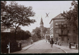 Fotografie Brück & Sohn Meissen, Ansicht Königsbrück, Dresdner Strasse Mit Kirchturm  - Lieux