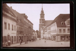 Fotografie Brück & Sohn Meissen, Ansicht Oederan, Grosse Kirchstrasse Mit Ladengeschäften (Spiegelverkehrt)  - Lugares