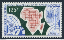 Chad C82, MNH. Michel 386. Pan-African Telecommunications System, 1971. Map. - Chad (1960-...)