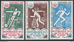 Chad C168-C170, MNH. Michel 719-721. Pre-Olympics Montreal-1976. Soccer,  Discus, - Ciad (1960-...)