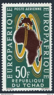 Chad C11, MNH. Michel 100. EUROPAFRICA 1963, Map. - Tschad (1960-...)