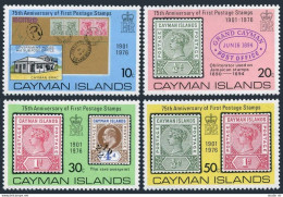 Cayman 368-371,371a Sheet, MNH. Mi 364-367, Bl.9. First Postage Stamps-75, 1976. - Cayman (Isole)
