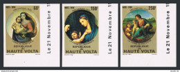 Burkina Faso 550-552 Imp,MNH.Mi 814B-826B.Christmas 1980.Madonna & Child,Raphael - Burkina Faso (1984-...)