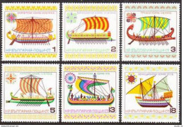 Bulgaria 2282-2287,MNH. Historic Ships 1975.Egyptian,Phoenician Galleys,Trireme, - Ongebruikt