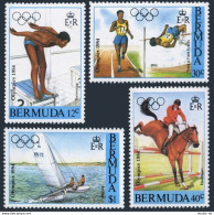 Bermuda 453-456, MNH. Mi 442-445. Olympics Los Angeles 1984. Swimming, Equestria - Bermudes