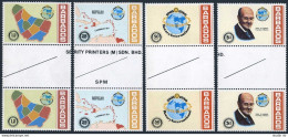 Barbados 524-527 Gutter, MNH. Mi 494-497. Rotary-75, 1980. Maps, Paul Harris. - Barbades (1966-...)