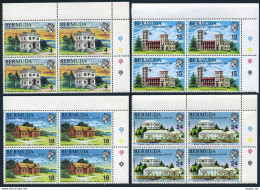 Bermuda 272-275 Blocks/4, MNH. Mi 261-264. Bermuda's Parliament-350. Ship. 1970. - Bermudes