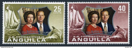 Anguilla 161-162, MNH. Michel 160-161. QE II Silver Wedding, 1972. Dolphin,Ship. - Anguilla (1968-...)