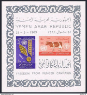Yemen AR 163a Sheet, MNH. Michel Bl.14. FAO. Freedom From Hunger Campaign, 1963. - Yémen