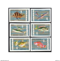 Viet Nam 463-468 Imperf,MNH.Michel 485B-490B. Fish 1967 - Viêt-Nam