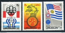 Uruguay C416-C418,C418a,imperf, MNH. Mi 1369-1371,Bl.28 A,B. USA-200, Soccer-74. - Uruguay
