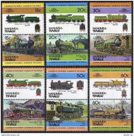 Tuvalu Nanumea 2-4.6,7,9 Ab Pairs,MNH.Michel 1-12. Historic Locomotives,1984. - Tuvalu