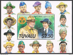 Tuvalu 464 SPECIMEN,MNH.Michel 484 Bl.31. Scouting 1987.Lord & Lady Baden Powell - Tuvalu (fr. Elliceinseln)