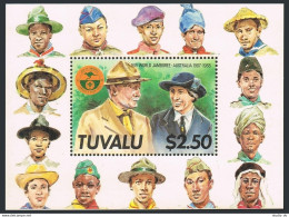 Tuvalu 464,MNH.Michel 484 Bl.31. Scouting 1987.Lord And Lady Baden Powell,Scouts - Tuvalu (fr. Elliceinseln)