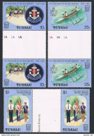 Tuvalu 204-206 Gutter, MNH. Michel 194-196. Boy's Brigade-100,1983. Badge,Canoe, - Tuvalu (fr. Elliceinseln)