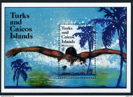 Turks & Caicos 751,MNH.Michel 818 Bl.72. Olympics Seoul-1988.Swimming. - Turks E Caicos