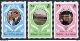 Turks & Caicos 486-489, MNH. Mi 542-545,Bl.32. Royal Wedding Diana-Charles, 1981 - Turks E Caicos