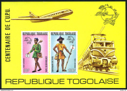 Togo 873-C223,C223a,imperf,MNH.Mi 1035A-1038,Bl.84 B,C.UPU-100:Mailman,Uniforms - Togo (1960-...)