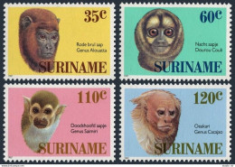 Surinam 755-758, MNH. Michel 1194-1197. Monkeys: Alouatta, Aotus, Saimiri. 1987. - Surinam
