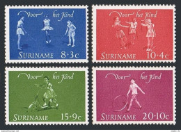 Surinam B108-B111, B109a, MNH. Mi 450-453,Bl.3. Welfare 1964. Children's Games. - Surinam