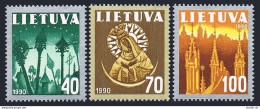 Lithuania 390-392,MNH.Mi 474-476. Religious Symbols,1991.Crosses,Madonna,Spires. - Lituanie