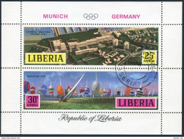 Liberia C187,CTO.Michel 792-793 Bl.55. Olympics Munich-1972.Yachting Races. - Liberia