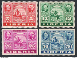 Liberia 300,C54-C56,MNH. Michel 387-390. US Postage Stamps-100,Liberian-87,1947. - Liberia