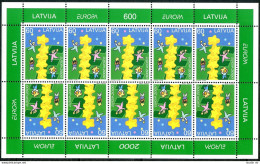 Latvia 504 Sheet, MNH. Michel 519 Klb. Europa CEPT-2000. Stars. - Letonia