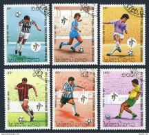 Laos 998-1003,CTO.Michel 1182-1187. World Soccer Sup Italy-1990. - Laos