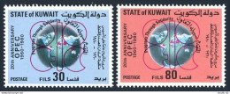 Kuwait 830-831, MNH. Michel 872-873. OPEC-20, 1980. Globe. - Koeweit