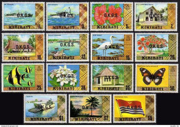 Kiribati O1-O15, MNH. Hibiscus, Butterfly,Birds,Fish,Flowers,Ships,Chapel. 1981. - Kiribati (1979-...)