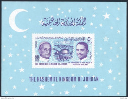 Jordan 513a Sheet,MNH. Mi 536 Bl.25. Visit Of Pope Paul VI To The Holy Land,1965 - Jordanie