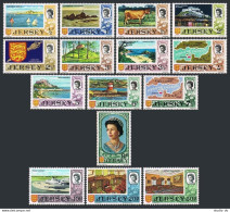 Jersey 34-48, MNH. Mi 34-48. Bailiwick 1970-1971. QE II, Views, Map,Cow.Airport, - Jersey