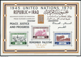 Iraq 335ab,MNH.Michel Bl.20. FAO Overprinted.UN-25,1970.Sheep,Sheaf,Palm Grove. - Irak