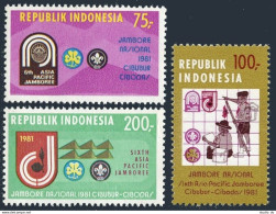 Indonesia 1112-1114, MNH. Michel 1000-1002. Asian Pacific Scout Jamboree, 1981. - Indonesia