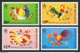 Hong Kong 665-668,668a Sheet, MNH. Michel 683-686, Bl.23. Lunar Year Of Rooster. - Nuevos