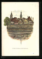 Künstler-AK Heilbronn Am Neckar, Alte Stadtmauer Mit Blick Auf Die Kirche  - Heilbronn