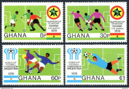 Ghana 660-663,664,MNH.Mi 746-749,Bl.76. African,World Soccer Cup Argentina-1978. - Precancels