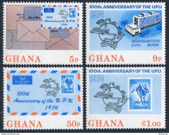 Ghana 512-515,515a, NH. Michel 548-551, Bl.55. UPU-100. Envelopes, Cape Hare, - Preobliterati