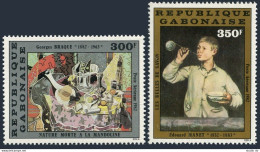 Gabon C254-C255, MNH. Michel 839-840. Art 1982, By George Braque, Edouard Manet. - Gabon (1960-...)