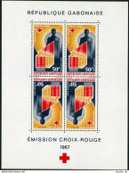 Gabon C54a-C55a Sheets, MNH. Red Cross. Blood Donor,Heard,transfusion Apparatus. - Gabun (1960-...)