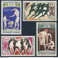 Gabon C22-C25,C25a,MNH.Michel 203-206,Bl.2. Olympics Tokyo-1964.Athletes/Greek. - Gabon (1960-...)